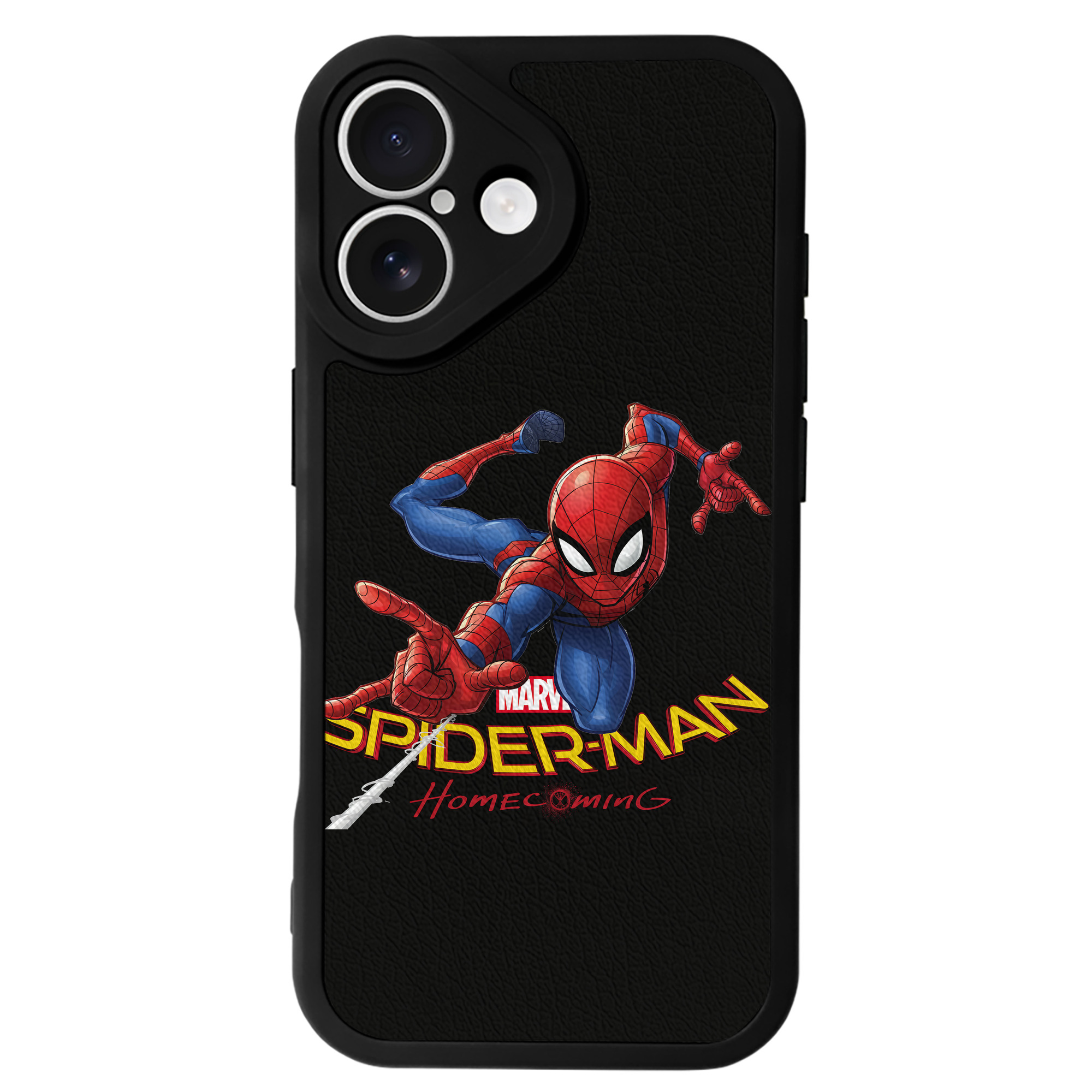 Spider Man スパイダーマン 【iPhone 16シリーズ対応】シリコンスマホケース（レザー調） 材質：シリコン